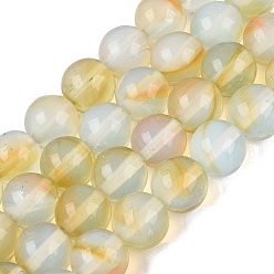 Blass Goldrute Stränge aus Imitations-Glasperlen, Runde, blass Goldrute, 7.5~8.5 mm, Bohrung: 0.7~0.8 mm, ca. 42~54 Stk. / Strang, 11.81~15.55 Zoll (30~39.5 cm)