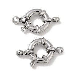 Platinum Brass Spring Ring Clasps, Platinum, 13x5mm, Hole: 3mm