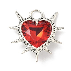 Античное Серебро Сплав с акриловыми подвесками, амулеты с колючим сердцем, античное серебро, 30.5x28.5x6 мм, отверстие : 5 мм