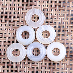 Andere Quarz Natürlichen weißen Achat Anhänger, Donut Charms, 20 mm, Innendurchmesser: 8 mm
