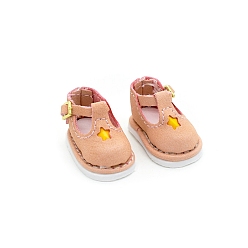 Темный Лосось Тканевые кукольные туфли со звездным узором, аксессуары для кукол bjd, темный лосось, 30x17 мм