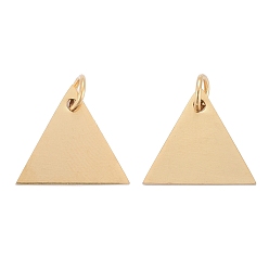 Золотой 304 брелоки из нержавеющей стали для штамповки заготовок, с целью перехода в кольце, зеркальная полировка, ионное напыление (IP), треугольный шарм, золотые, 13x15x1 мм, отверстие : 3.5 мм