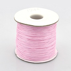 Бледно-Розовый Импортировано нейлоновая нить, розовый жемчуг, 0.8 мм, Около 120 ярдов / рулон