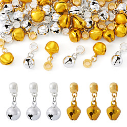 Платиновый & Золотой 40 шт. 2 цвета латунные подвески, колокол, с тибетском стиле сплава, платиной и золотом, 24 мм, 20 шт / цвет