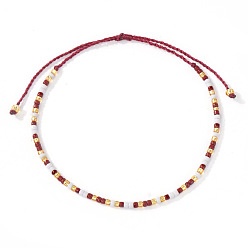 (123L) Белый крем непрозрачный блеск Браслеты из бисера из стеклопластика, плетеные браслеты из нейлонового шнура для женщин, рондель, огнеупорный кирпич