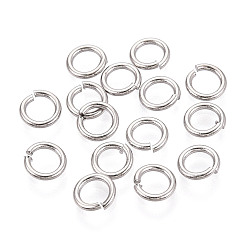 Платинированный Латунные кольца прыжок открыт, пропил пилой закругленный, без никеля , Реальная платина, Реальная платина, 18 датчик, 6x1 мм, Около 467 шт / 50 г