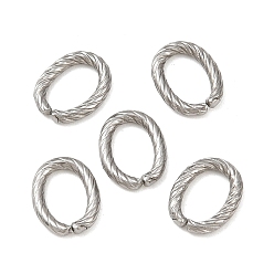 Нержавеющая Сталь Цвет 304 нержавеющей стали связывающий кольца, разъемы для быстрой связи, витых овальных, цвет нержавеющей стали, 9x7x1.5 мм, внутренний диаметр: 7x4 мм