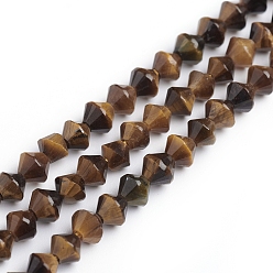 Œil De Tigre Chapelets de perles oeil de tigre naturelles, Toupie, 5.7~6x6mm, Trou: 1mm, 14.37 pouces (36.5 cm), environ 63 pcs / brin