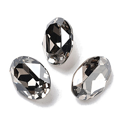 Хрустальная Сатина K 9 кабошоны из стеклянного страза, задние и задние, овальные, кристалл сатин, 14x10x6 мм