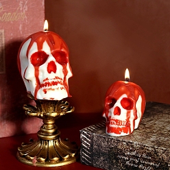 White Skull Shape Candle DIY Food Grade Silicone Mold, Molds, For Candle Making, White, 7.8x6.8x11cm
