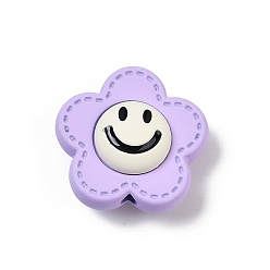 Фиолетовый Окрашенного распылением сплава бисер, цветок, без свинца, без никеля и без кадмия, фиолетовые, 15.5x16x8 мм, отверстие : 1.4 мм