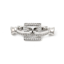 Платина Латунное микропейв, прозрачный кубический цирконий, складные застежки, без кадмия, без никеля и без свинца, квадратный, платина, 25 мм