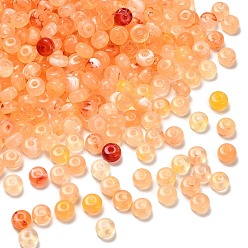 Темно-Оранжевый Прозрачные акриловые бусины, плоско-круглые, темно-оранжевый, 7x4 мм, отверстие : 1.8 мм, Около 3300~3448 шт / 500 г