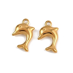 Dolphin 304 подвески из нержавеющей стали, ионное покрытие (ip), реальный 18 k позолоченный, дельфин, 17.5x11.5x3.5 мм, отверстие : 1.8 мм