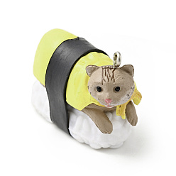 Egg Пластиковые подвески из ПВХ, с платиновыми тоновыми железными петлями, для изготовления брелка, кошачьи суши прелести, узор яйца, 30.5x42x18 мм, отверстие : 2 мм