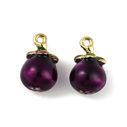 Mangosteen 3подвески из сплава d, Фруктовые овощные амулеты, мангустин, 11.5x10x10 мм, отверстие : 1.5 мм