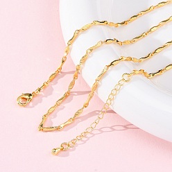 Настоящее золото 18K Ожерелья из латунных витых звеньев цепи, с 304 из нержавеющей стали омара застежками, без свинца и без кадмия, долговечный, стойки покрытие, реальный 18 k позолоченный, 17.72 дюйм (45 см)