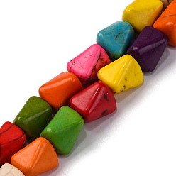 (52) Непрозрачная лаванда Синтетических нитей бирюзовые бусы, окрашенные, самородки, разноцветные, 12x11x10 мм, отверстие : 1 мм, Около 531 шт / 1000 г