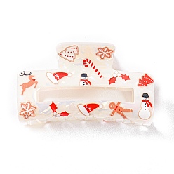 Белый Заколки для волос из пвх, аксессуары для волос для женщин и девочек, прямоугольные, белые, 83x44x41 мм