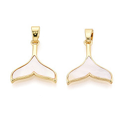 Настоящее золото 18K Подвески латунный корпус, без кадмия и без свинца, рыбий хвост, реальный 18 k позолоченный, 19x18.5x2 мм, отверстие : 5.5 мм