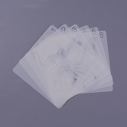 White Kids Cartoon Plastic Hollow Drawing Stencil, Reusable Drawing Template For Kids DIY Scrapbooking, School Projects, White, 13x13x0.03cm, about 6pcs/set