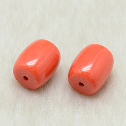 Tomato Resin Beads, Barrel, Tomato, 14x12mm, Hole: 2mm