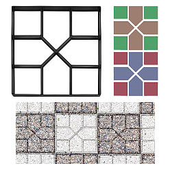 Черный Квадратные пластиковые формы для бетона, для самостоятельной укладки брусчатки, камней, садовых ступеней, чёрные, 410x406x40 мм