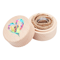 BurlyWood Wooden Ring Boxes, Column, BurlyWood, 5x4cm