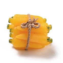 Золотистый Непрозрачные кабошоны из смолы, редис, золотые, 20.5x28x20.5 мм