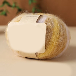 Шампанско-Желтый Пряжа мохер градиентного цвета, длинная шерстяная пряжа для вязания, для одежды шарфы свитера шали шапки, шампанское желтый, 50г/моток