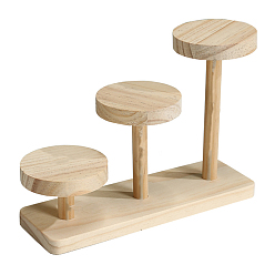 Античный Белый 3-слотовый деревянный круглый поднос, минифигурки, стойки для дисплея, деревянная подставка для хранения фигурок, старинный белый, 7.5x23x17 см