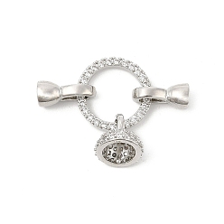 Платина Латунное микропейв, прозрачный кубический цирконий, складные застежки, без кадмия, без никеля и без свинца, кольцо, платина, 31 мм