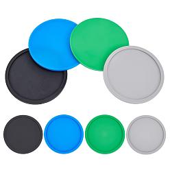 Mixed Color SUPERDANT Silicone Cup Mat, Flat Round, Mixed Color, 95x4.5mm, 10pcs/set
