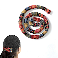 Красный Резинка для волос со спиральным замком, гибкие держатели для конского хвоста, богемный стиль длинные ленты страха для женщин, красные, 660x14.5x7 мм