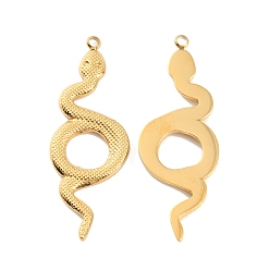 Real 18K Gold Plated Ion Plating(IP) 304 Stainless Steel Pendant Rhinestone Settings, Snake, Real 18K Gold Plated, Fit for 0.1mm Rhinestone, 35.5x13x1.5mm, Hole: 1.5mm