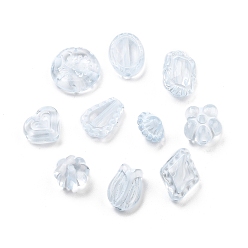 Светлый Стально-синий Прозрачные акриловые бусины, разнообразные, светло-стальной синий, 10~18x11~28.5x4.5~12 мм, отверстие : 1.6~2.5 мм, 683 шт / 500 г