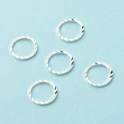 Посеребрённый Латунные соединительные колечки, долговечный, без кадмия и без свинца, круглые кольца, 925 серебро покрытием, 10x1 мм, внутренний диаметр: 8 мм