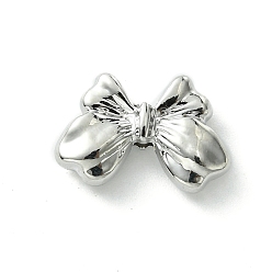 Platinum Alloy Beads, Bowknot, Platinum, 10x14.5x4mm, Hole: 1.6mm