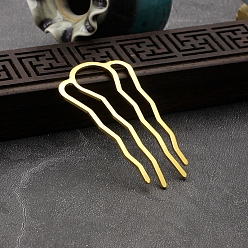 Золотой Вилки железа волос, аксессуары для волос викингов для женщин, золотые, 65x35 мм