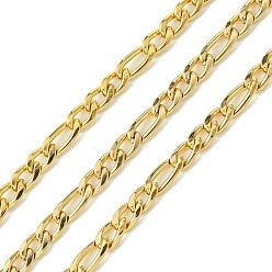 Настоящее золото 18K 10 ионное покрытие (IP) 304 цепи Фигаро из нержавеющей стали, несварные, с катушкой, реальный 18 k позолоченный, 7.5x3.5x1.5 мм и 6x3.5x1.5 мм, около 32.81 футов (10 м) / рулон