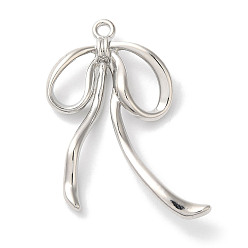 Платина Стойки подвески обшивки сплава, без кадмия, без никеля и без свинца, бантом, платина, 33x27x5 мм, отверстие : 1.8 мм