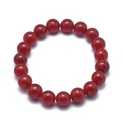 Jade Natural Jade Bead Stretch Bracelets, Round, Dyed, 2-1/8 inch~2-3/8 inch(5.5~6cm), Bead: 8mm