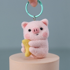 Pink Упаковка для валяния своими руками, брелок кулон, свинья, розовые, 30~50 мм