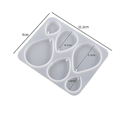 Teardrop Силиконовые формы для подвески геометрии, формы для литья смолы, для уф-смолы, изготовление ювелирных изделий из эпоксидной смолы, белые, капля, 90x112 мм