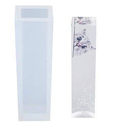 Белый Кубическая форма силиконовых форм, формы для литья смолы, для уф-смолы, изготовление ювелирных изделий из эпоксидной смолы, белые, 49x15x11 мм, Внутренние размеры: 10x6 mm