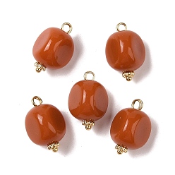 Шоколадный Акриловые подвески, имитация драгоценных камней, с медными петлями, самородки, цвет шоколада, 19x12.5x11.5 мм, отверстие : 2 мм