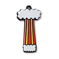 Letter T Circus Theme Printed Acrylic Pendants, Joker, Letter Charm, Letter T, 36x18x2mm, Hole: 1.5mm