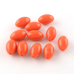 Помидор Овальной имитация драгоценных камней акриловые бусины, помидор, 20x12 мм, Отверстие : 2.5 мм , около 260 шт / 500 г