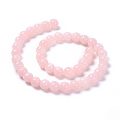 Pink Natural Mashan Jade Round Beads Strands, Dyed, Pink, 10mm, Hole: 1mm, about 41pcs/strand, 15.7 inch