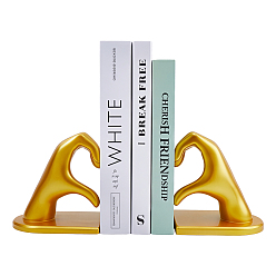Золотистый Подставки для книг из смолы в форме сердечек из смолы., романтическая пара, скульптурные подставки для книг в виде рук, золотые, 272x102x143 мм